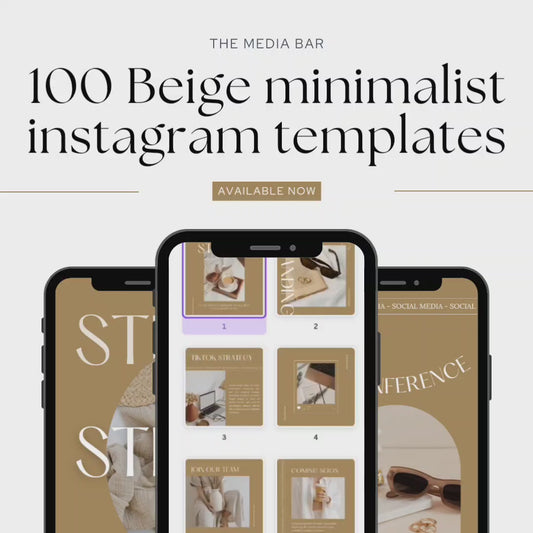 100 Beige minimalist editable instagram post templates